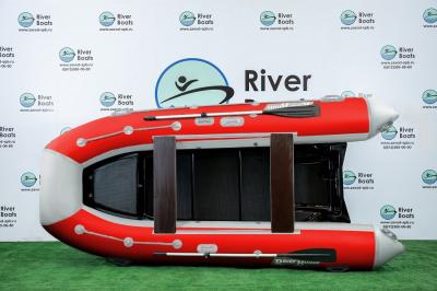 Надувная лодка под мотор для рыбалки RiverBoats 380 (Встроенный рундук) (New)